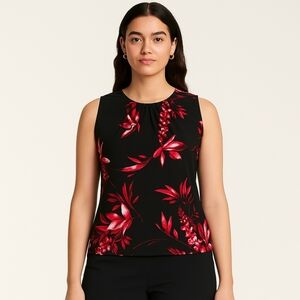 Calvin Klein Black Sleeveless Blouse Halter Neckline XL NWT